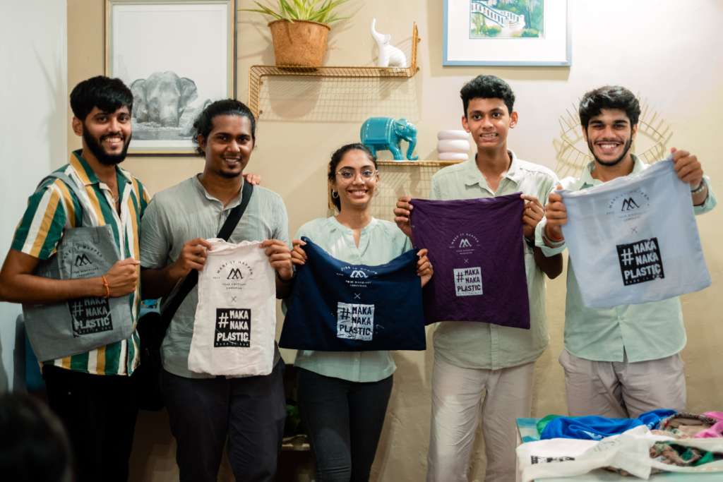 #MakaNakaPlastic textile bags during an eco-conscious team-building workshop in Goa